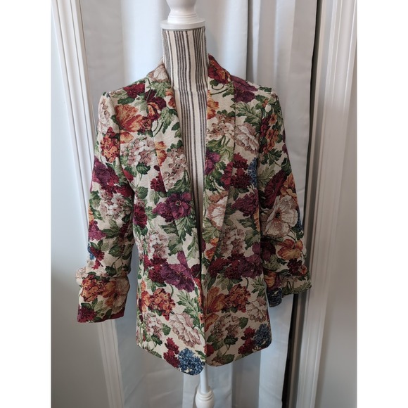 ee:some Jackets & Blazers - Vintage Style Floral Tapestry Brocade Blazer Scrunch Sleeves M Y2K 90's NWT